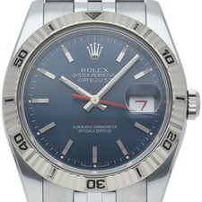 ROLEX Turn-O-Graph Jubilee Blue 116264(F) K18WG / Edelstahl Herrenuhr bl...