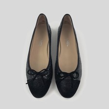 Original Chanel CC Pailletten Cambon Luxus Designer Leder Ballerinas / Gr. 41
