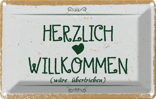 Blechschild 20x30 herzlich - cm,