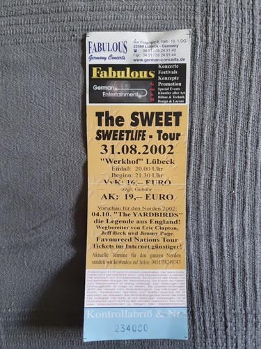 The sweet alte konzertkarte - sweet,