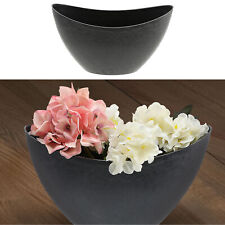 Deko Schale Oval Grau/Schwarz Schieferoptik Pflanzschale Obstschale Snackschale