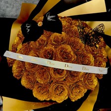 Rosenstrauß gold Glitzer