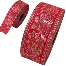 Borte 1M Orient Bordüre lfm 40mm Band Webband  Sariborte Nähen Pink 4,0 Breit