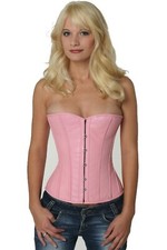 Corsage Korsett Pink Rosa Leder lang normal lh22