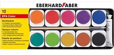 Eberhard Faber Deck Farbkasten 12 Farben Malkasten inkl. Deckweis und Pinsel