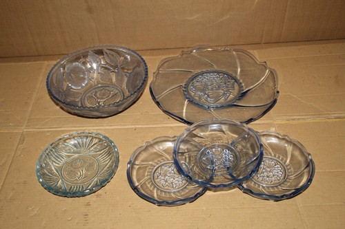 Pressglas set schüssel - pressglas, teller