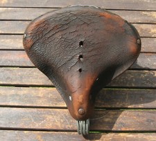 LEPPER Primus Damen Tourensattel LEDER braun/ GESTELL silber, super Patina!!