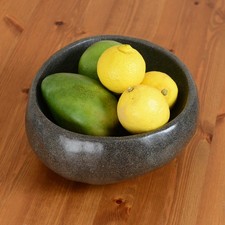 WOHNFREUDEN Schale Flussstein Obst Deko Aufbewahrung rundum poliert ca 30 cm