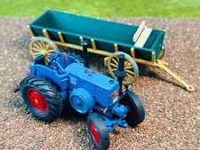 3466 SIKU Classic Farmer Traktor 1:32 Lanz Bulldog + custom Leiterwagen Anhänger