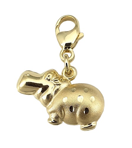 Charm nilpferd flußpferd gold - nilpferd,