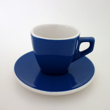 ALFREDO Cappuccinotasse mit Untertasse Porzellan blau dickwandig 160 ml