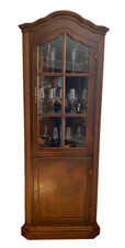 Eckvitrine, Nussbaum, Massivholz, Vitrine, Eckschrank