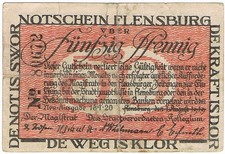 Notgeld Flensburg von 1920 zu