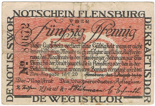 Notgeld flensburg von 1920 - flensburg,
