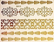 Flash Einmal Temporary Klebe Tattoo Gold 5teile Armband Fuß Hals Kette Body G13
