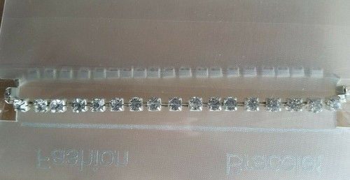 Armreif silber strass weiß - 1,