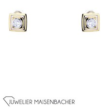 Solitaire-Ohrstecker/Ohrclip mit Brillant Gold