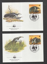 Paraguay 1985 WWF Ameisenbär und Riesengürteltier auf 4 Luxus FDC