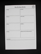Essensplan, Wochenplan mit