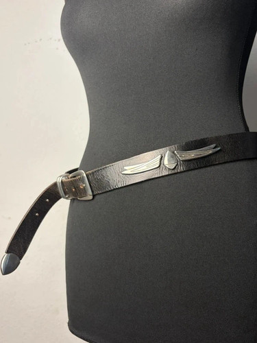 Vintage leder gürtel echt - vintage,