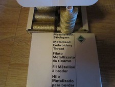 (0,006 € /1m )    1 Rolle 1000 m Marken Stickgarn Metalleffekt Gold  No 30 (G1