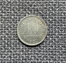 10 Pfennig 1922 " F " Deutsches Reich Kaiserreich KM# 20