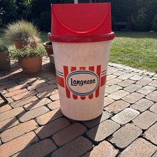 Vintage 90er Jahre Langnese Mülleimer mit Deckel