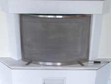 Funkenschutz gebogen Edelstahl Schutzgitter Kamin Ofen Funkenschutzgitter
