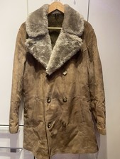 Herren Mantel Leder Pelz Größe 54 Braun Lederjacke Wintermantel