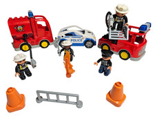 LEGO Duplo Set - Polizei - Feuerwehr - Figuren  - Auto - Zubehör