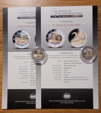 2 x 2 Euro Münze coloriert in