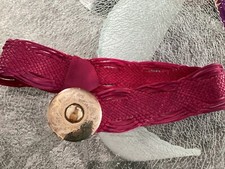 Gürtel pink Lederflechtgürtel Buckle Up Luxus XL