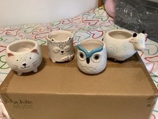 Konvolut 4 Keramik Übertöpfe