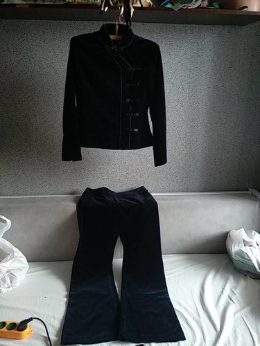 Women monsoon suit navy velvet - suit,