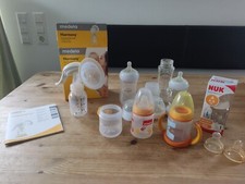Handmilchpumpe Harmony von medela Flaschen Avent und NUK, Stilleinlagen