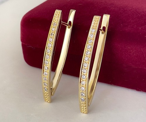 Luxus ohrringe creole zirconia - creole,