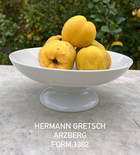 Schale Fussschale Kompott Arzberg 1382 weiß Hermann Gretsch Bauhaus Design