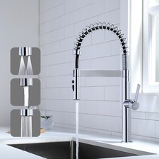 Decaura Küchenarmatur ausziehbar Metall Brause drei Wasserstrahlarten Chrom