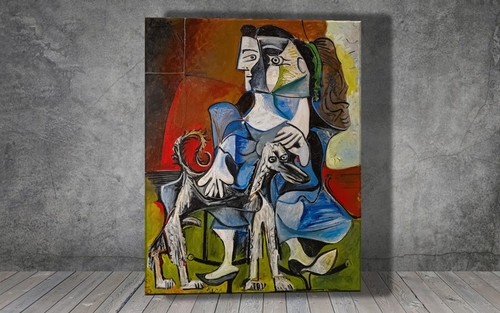 Pablo picasso frau mit hund - pablo,
