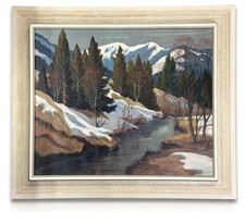 Otto Johne - Schneeschmelze im Allgäu - 1976 – Öl auf Hartfaser - signiert