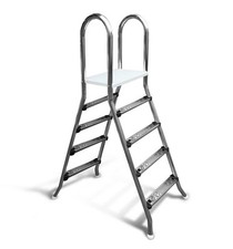 Pool Aufstellleiter Classic 120/120 cm I 2 x 4-stufig I V2A Edelstahl Leiter