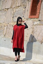 Baumwolle Tunika Hijab Kleid langer Oberteil H-2041 