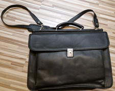 AKTENTASCHE Businesstasche  Echt Leder  schwarz mit Notebookfach