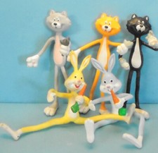 5 Russ BIEGEFIGUREN zusammen =3 Varianten Katze + Maus + 2 Varianten Bunny 15 cm