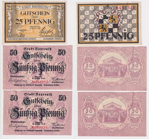 Banknoten notgeld stadt - 3,