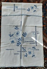 Handtuchhalter Paradetuch Küchenregal Landhaus Überhangtuch blau weiß Art Deco