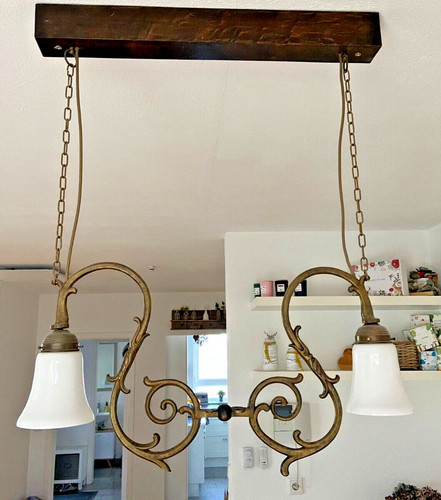 Lampe antik messing esstisch - lampe,