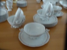 Hutschenreuther VIKTORIA  Azur , 5 Suppentassen mit Untertassen