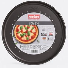 Pizzablech 32cm rund Zenker | gelochtes Backblech mit Antihaftbeschichtung NEU