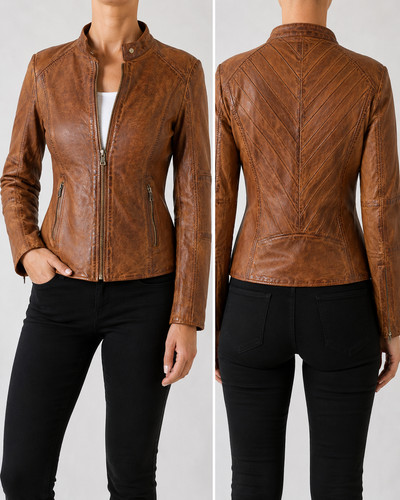 Damen echtleder lederjacke - echtleder,